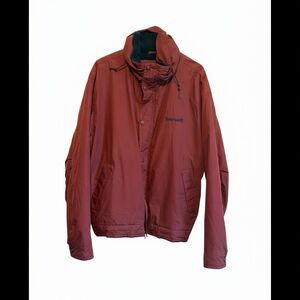 TIMBERLAND Vintage Y2K Mens Red Fleece Full Zip Size Large Mock Neck Polartec